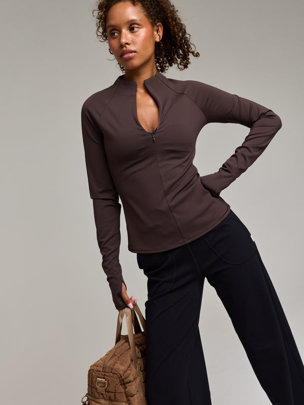 Wenaluxe Fleece 1/4 Zip Sweatshirt Long Sleeve - Alternate View